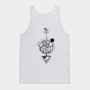 Iris flower, graphic drawing, sketch with geometric details Tank Top